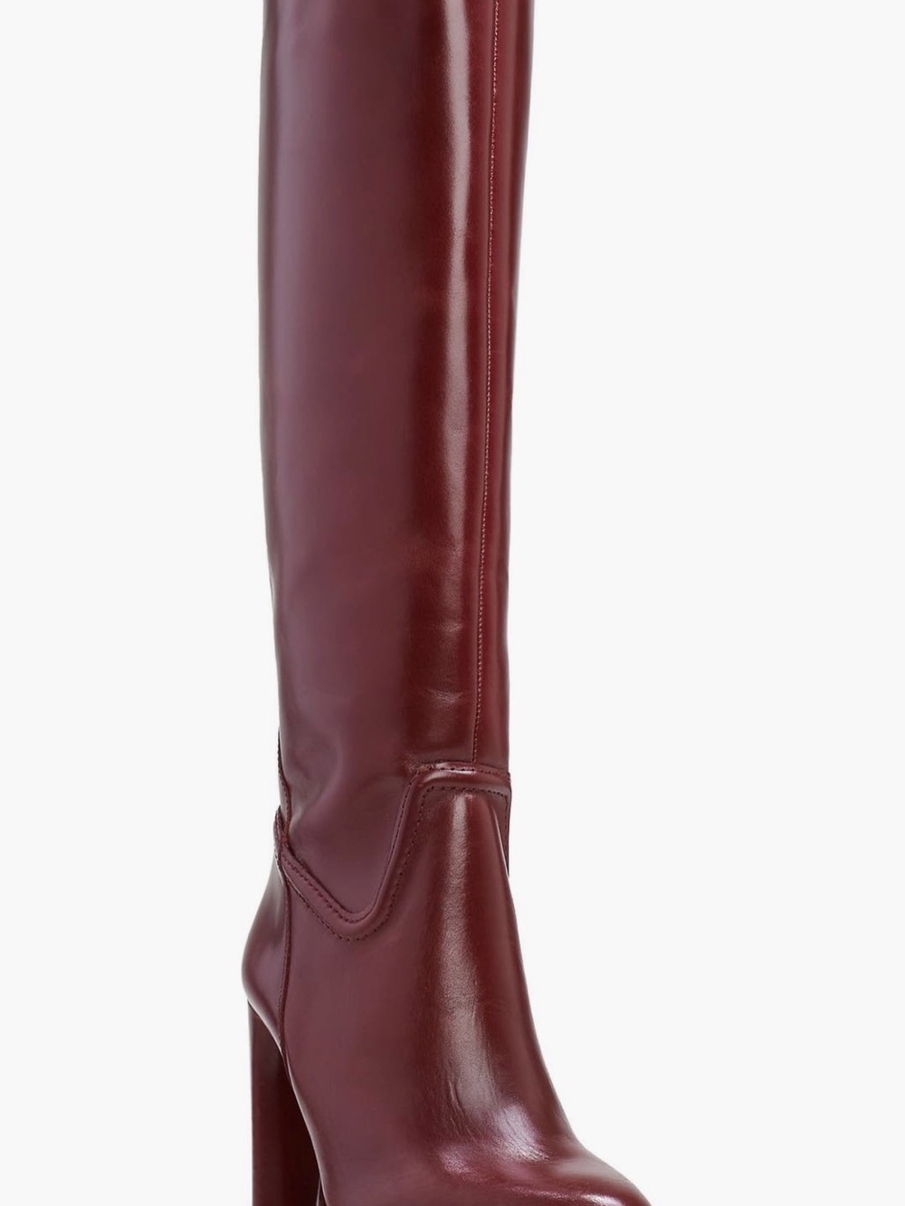 Vince Camuto Tall Burgundy Leather Block Heel Boot